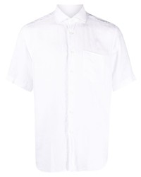 Chemise à manches courtes en lin blanche Xacus