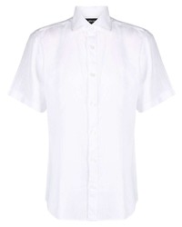 Chemise à manches courtes en lin blanche Z Zegna