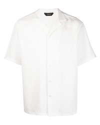 Chemise à manches courtes en lin blanche Zegna