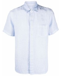 Chemise à manches courtes en lin bleu clair 120% Lino