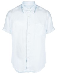 Chemise à manches courtes en lin bleu clair 120% Lino