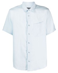 Chemise à manches courtes en lin bleu clair A.P.C.