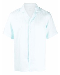 Chemise à manches courtes en lin bleu clair Altea