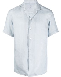 Chemise à manches courtes en lin bleu clair Altea