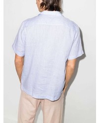 Chemise à manches courtes en lin bleu clair Frescobol Carioca