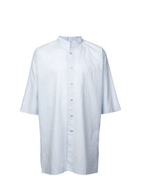 Chemise à manches courtes en lin bleu clair Homme Plissé Issey Miyake