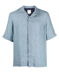Chemise à manches courtes en lin bleu clair Paul Smith