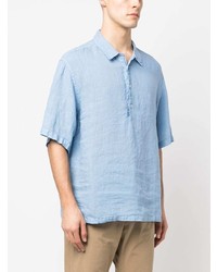 Chemise à manches courtes en lin bleu clair Barena