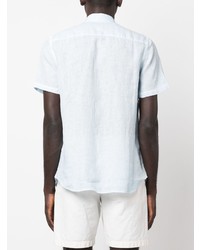 Chemise à manches courtes en lin bleu clair 120% Lino
