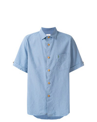 Chemise à manches courtes en lin bleu clair VISVIM