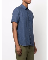 Chemise à manches courtes en lin bleu marine 120% Lino