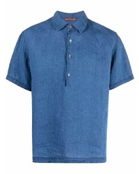 Chemise à manches courtes en lin bleue Barena