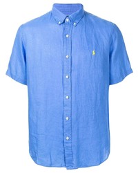 Chemise à manches courtes en lin bleue Polo Ralph Lauren