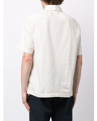 Chemise à manches courtes en lin brodée blanche Fred Perry