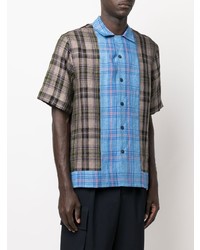 Chemise à manches courtes en lin écossaise multicolore Paul Smith