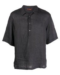 Chemise à manches courtes en lin gris foncé Barena