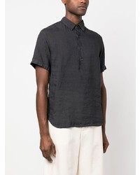 Chemise à manches courtes en lin gris foncé Barena