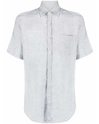 Chemise à manches courtes en lin grise Canali