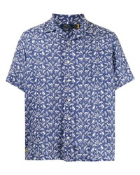 Chemise à manches courtes en lin imprimée bleue Polo Ralph Lauren