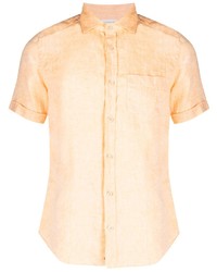 Chemise à manches courtes en lin jaune Glanshirt