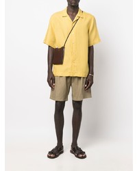 Chemise à manches courtes en lin jaune Paul Smith