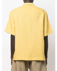 Chemise à manches courtes en lin jaune Paul Smith