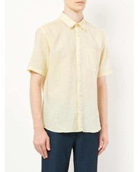 Chemise à manches courtes en lin jaune D'urban