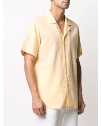 Chemise à manches courtes en lin jaune Manuel Ritz