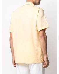 Chemise à manches courtes en lin jaune Manuel Ritz