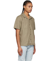 Chemise à manches courtes en lin marron clair rag & bone