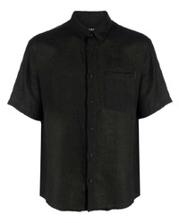 Chemise à manches courtes en lin noire A.P.C.