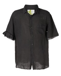 Chemise à manches courtes en lin noire By Walid