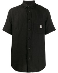 Chemise à manches courtes en lin noire Diesel