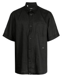 Chemise à manches courtes en lin noire Dolce & Gabbana