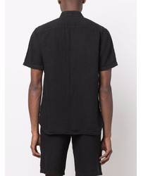 Chemise à manches courtes en lin noire 120% Lino