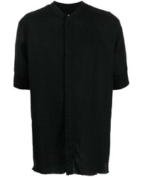 Chemise à manches courtes en lin noire Thom Krom