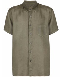 Chemise à manches courtes en lin olive 120% Lino