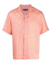 Chemise à manches courtes en lin orange Frescobol Carioca
