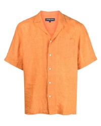 Chemise à manches courtes en lin orange Frescobol Carioca