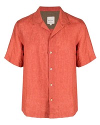 Chemise à manches courtes en lin orange Paul Smith