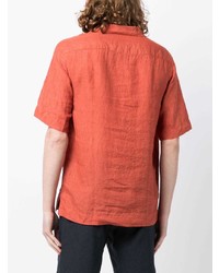 Chemise à manches courtes en lin orange Paul Smith