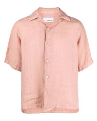 Chemise à manches courtes en lin rose Costumein