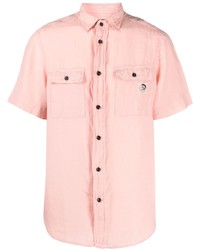 Chemise à manches courtes en lin rose Diesel