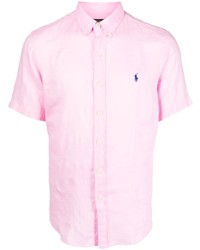 Chemise à manches courtes en lin rose Polo Ralph Lauren