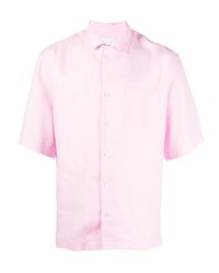 Chemise à manches courtes en lin rose PT TORINO