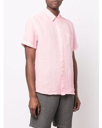 Chemise à manches courtes en lin rose 120% Lino