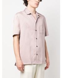 Chemise à manches courtes en lin rose Brioni