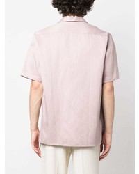 Chemise à manches courtes en lin rose Brioni