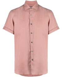 Chemise à manches courtes en lin rose Zegna