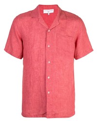 Chemise à manches courtes en lin rouge Orlebar Brown